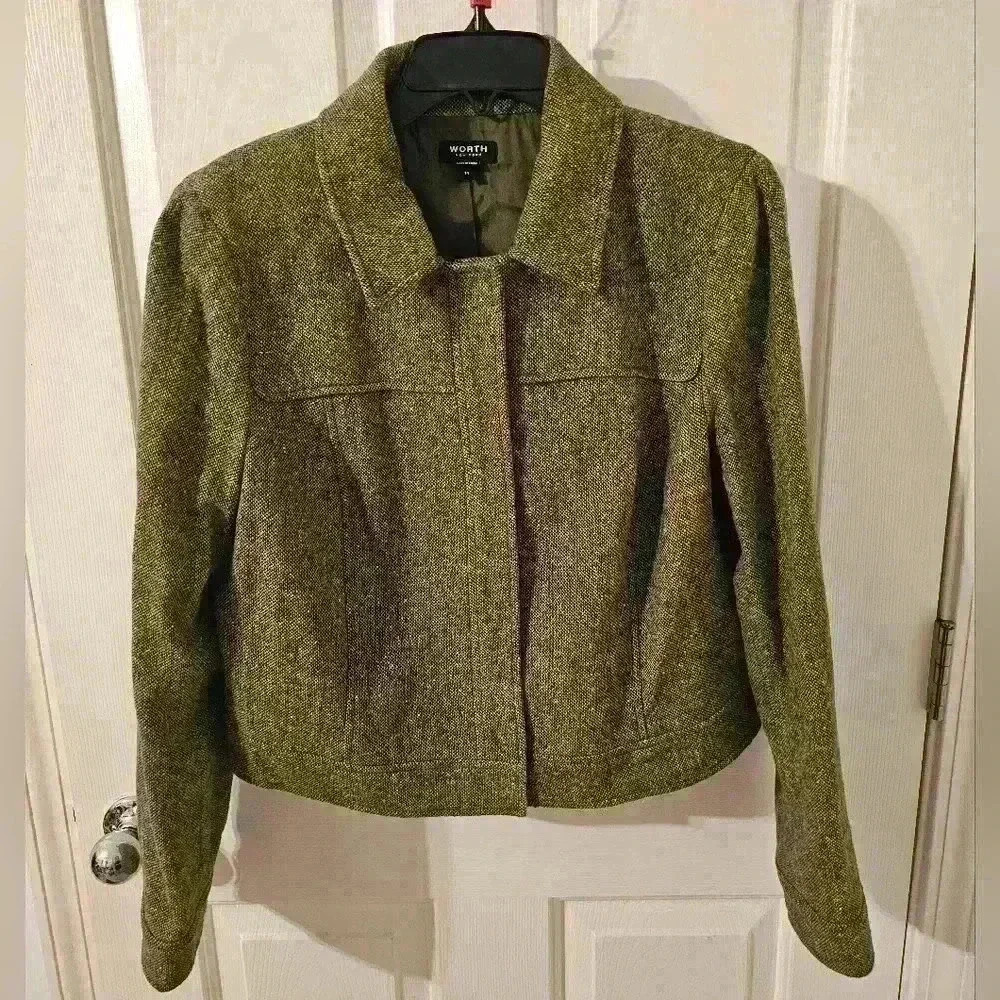 Worth New York Wool Multicolor Snap Blazer Jacket Size 14